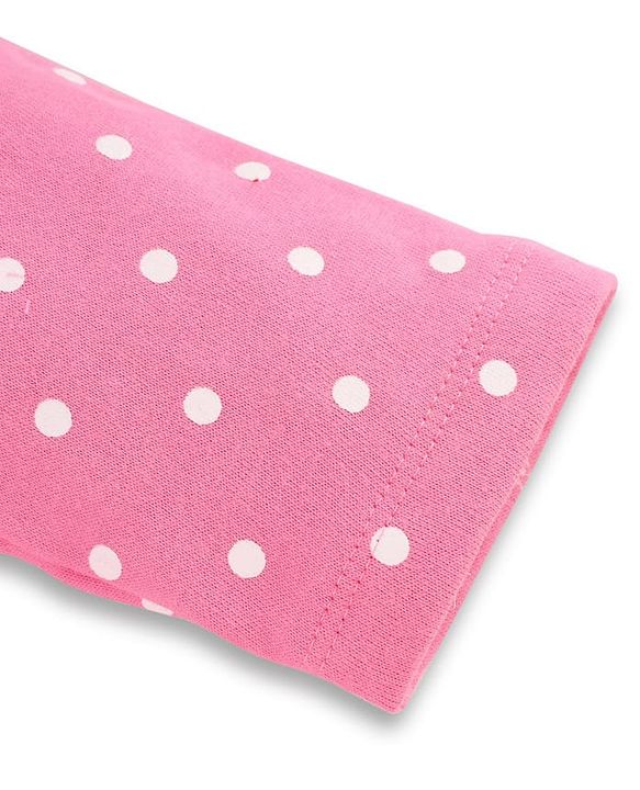Babyhug Terry Knit Full Sleeves Hooded Bathrobe with Polka Dot Print - Pink