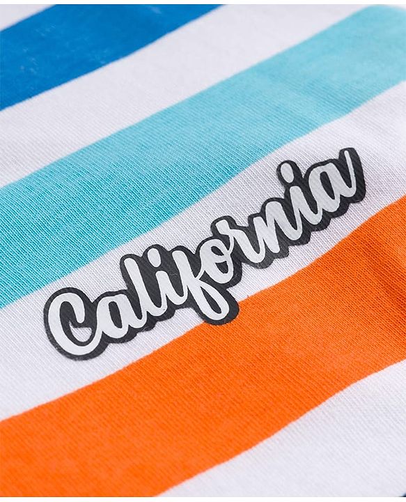 Pine Kids Cotton Knit Half Sleeves Striped Polo T-Shirt - Multicolor