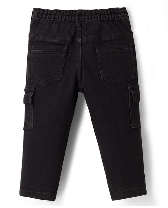Babyhug Cotton Woven Full Sleeves Checkered Shirt & Denim Jeans with T-Shirt - Black