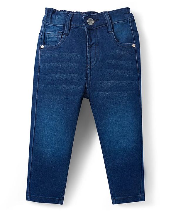 Babyhug Cotton Woven Full Sleeves Checkered Shirt & Denim Jeans Set - Blue