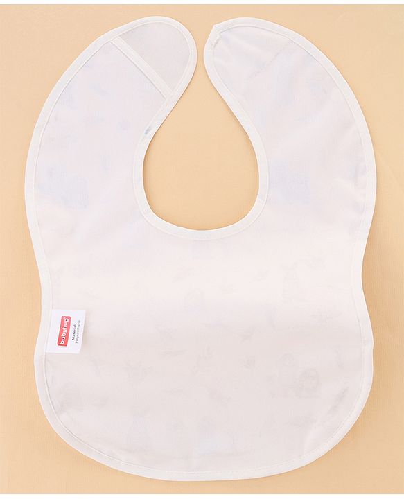 Babyhug Waterproof PU Sleeveless Feeding Bibs Pack of 2 - Bunny & Whale Print| Crumb Catcher Pocket| Easy Wipe Clean| Easy Velcro Closure| Weaning & Feeding Bibs| 0+ Months