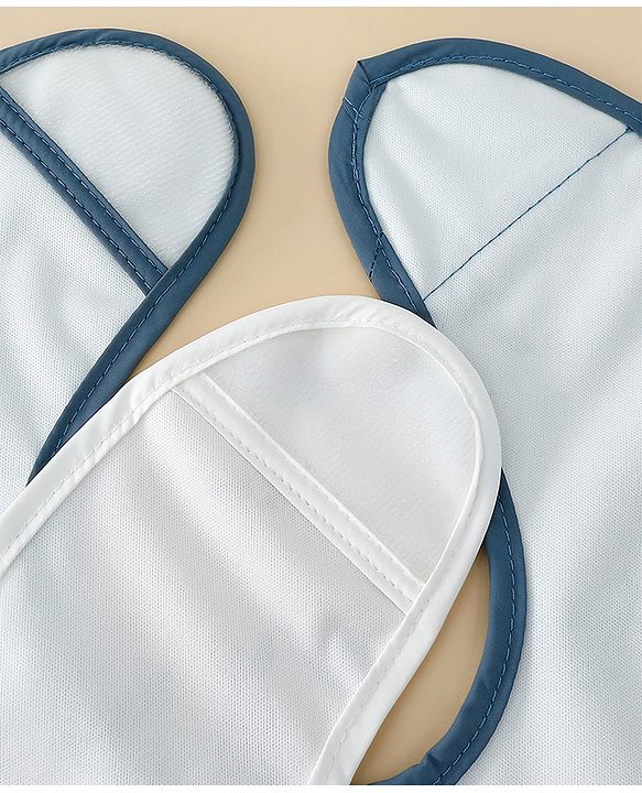 Babyhug Waterproof PU Sleeveless Feeding Bibs Pack of 2 - Bunny & Whale Print| Crumb Catcher Pocket| Easy Wipe Clean| Easy Velcro Closure| Weaning & Feeding Bibs| 0+ Months