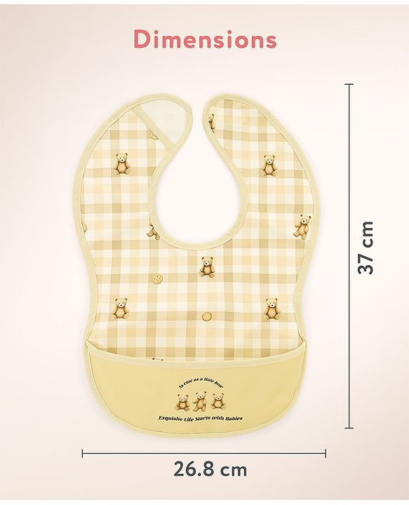 Babyhug Waterproof PU Sleeveless Feeding Bibs Pack of 2 - Bunny & Whale Print| Crumb Catcher Pocket| Easy Wipe Clean| Easy Velcro Closure| Weaning & Feeding Bibs| 0+ Months