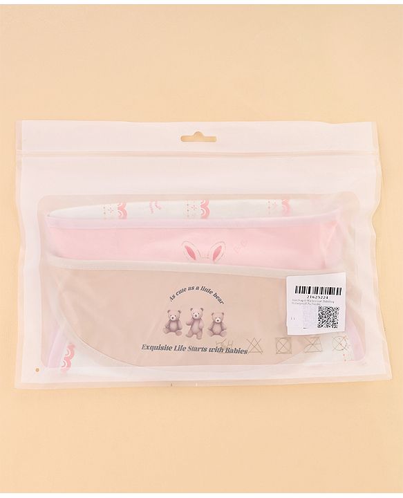 Babyhug Waterproof PU Sleeveless Feeding Bibs Pack of 2 - Bunny & Whale Print| Crumb Catcher Pocket| Easy Wipe Clean| Easy Velcro Closure| Weaning & Feeding Bibs| 0+ Months