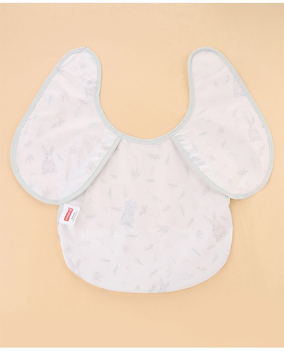 Babyhug Waterproof Polyester Half Sleeves Feeding Bibs Pack of 2 Bunny & Panda Print| Easy  Velcro Closure| Crumb Catcher Pocket| Washable & Lightweight| 0+ Months