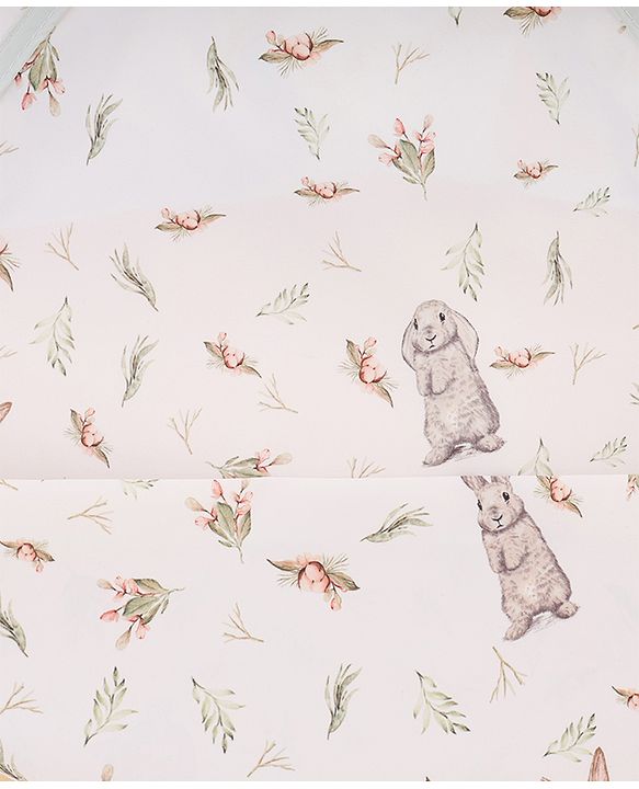 Babyhug Waterproof Polyester Half Sleeves Feeding Bibs Pack of 2 Bunny & Panda Print| Easy  Velcro Closure| Crumb Catcher Pocket| Washable & Lightweight| 0+ Months