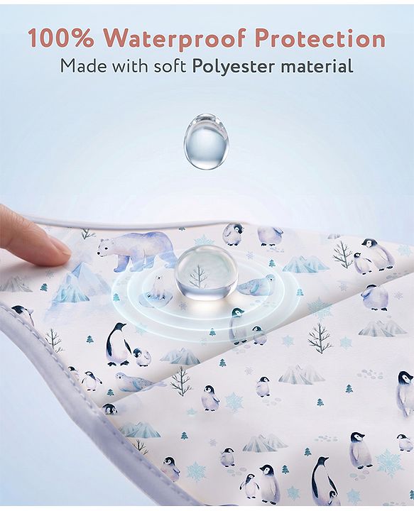 Babyhug Waterproof Polyester Half Sleeves Feeding Bibs Pack of 2 Bunny & Panda Print| Easy  Velcro Closure| Crumb Catcher Pocket| Washable & Lightweight| 0+ Months