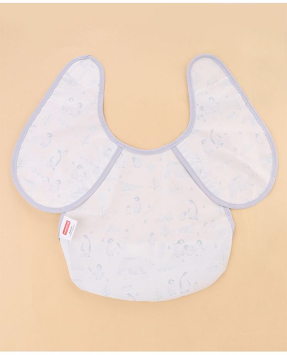 Babyhug Waterproof Polyester Half Sleeves Feeding Bibs Pack of 2 Bunny & Panda Print| Easy  Velcro Closure| Crumb Catcher Pocket| Washable & Lightweight| 0+ Months