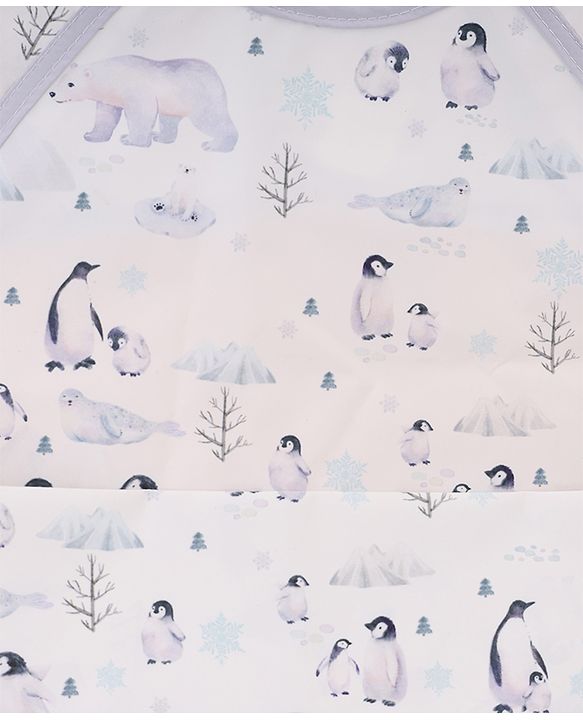 Babyhug Waterproof Polyester Half Sleeves Feeding Bibs Pack of 2 Bunny & Panda Print| Easy  Velcro Closure| Crumb Catcher Pocket| Washable & Lightweight| 0+ Months