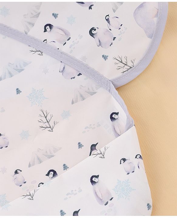 Babyhug Waterproof Polyester Half Sleeves Feeding Bibs Pack of 2 Bunny & Panda Print| Easy  Velcro Closure| Crumb Catcher Pocket| Washable & Lightweight| 0+ Months