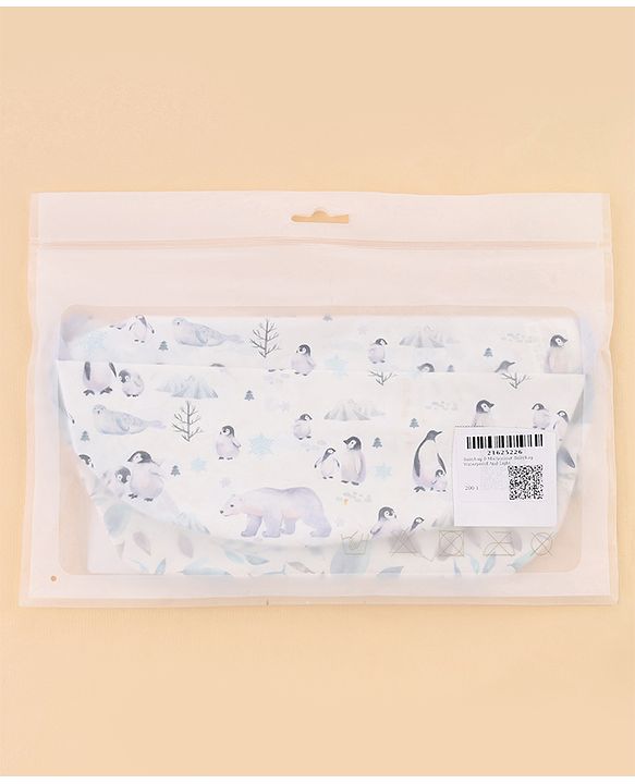 Babyhug Waterproof Polyester Half Sleeves Feeding Bibs Pack of 2 Bunny & Panda Print| Easy  Velcro Closure| Crumb Catcher Pocket| Washable & Lightweight| 0+ Months