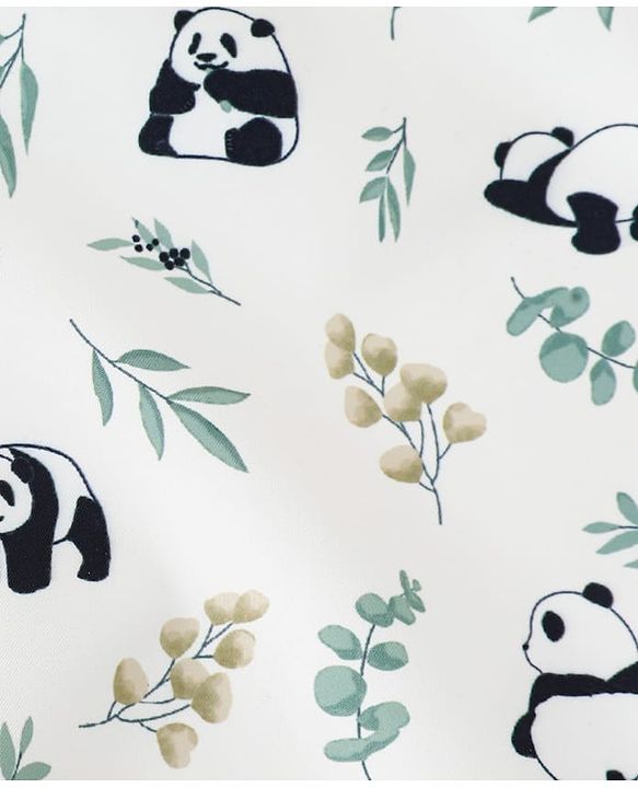 Babyhug Full Sleeve Waterproof Polyester Feeding Bib Panda Print| Long Sleeves| Crumb Catcher Pocket| Easy Velcro Closure| Mess-Free Feeding| 0+ Months