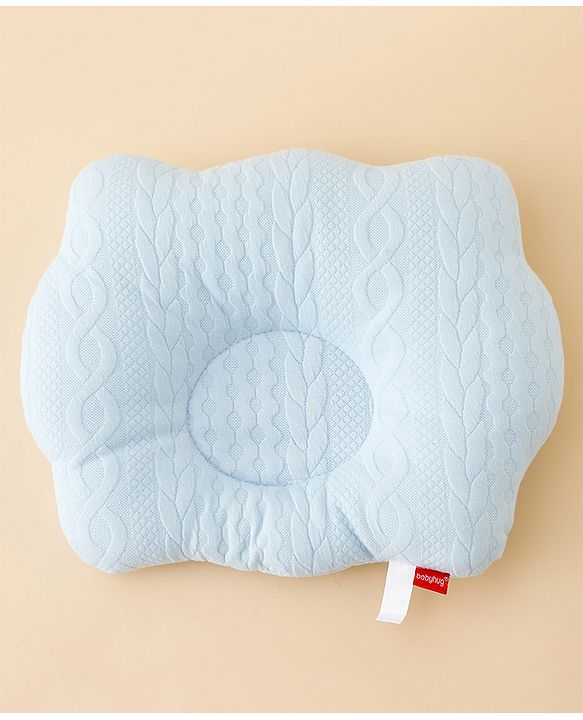 Babyhug Star Shaped Head Shaping Baby Pillow - Blue| Prevents Flat Head Syndrome| Soft & Breathable| Neck & Shoulder Support Pillow| Lightweight & Travel Friendly| 0-6 Months| New Born Gifting Option