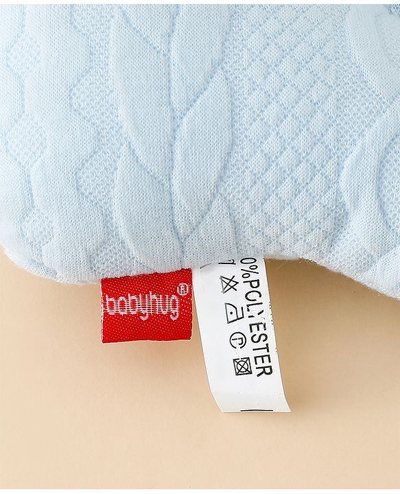 Babyhug Star Shaped Head Shaping Baby Pillow - Blue| Prevents Flat Head Syndrome| Soft & Breathable| Neck & Shoulder Support Pillow| Lightweight & Travel Friendly| 0-6 Months| New Born Gifting Option