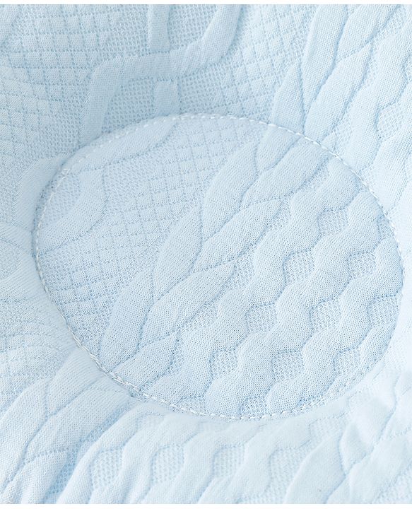 Babyhug Star Shaped Head Shaping Baby Pillow - Blue| Prevents Flat Head Syndrome| Soft & Breathable| Neck & Shoulder Support Pillow| Lightweight & Travel Friendly| 0-6 Months| New Born Gifting Option