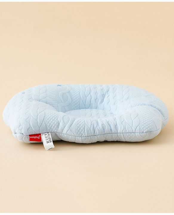 Babyhug Star Shaped Head Shaping Baby Pillow - Blue| Prevents Flat Head Syndrome| Soft & Breathable| Neck & Shoulder Support Pillow| Lightweight & Travel Friendly| 0-6 Months| New Born Gifting Option