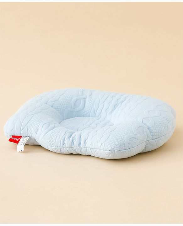 Babyhug Star Shaped Head Shaping Baby Pillow - Blue| Prevents Flat Head Syndrome| Soft & Breathable| Neck & Shoulder Support Pillow| Lightweight & Travel Friendly| 0-6 Months| New Born Gifting Option