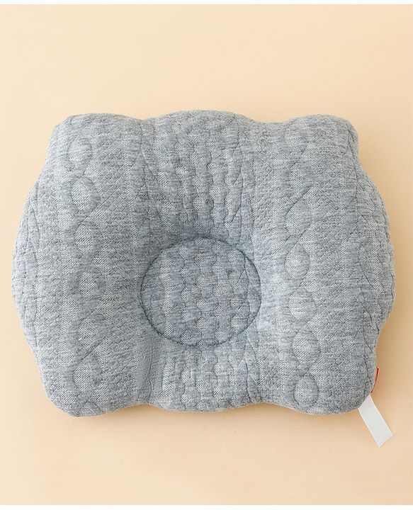 Babyhug Star Shaped Head Shaping Baby Pillow - Grey| Prevents Flat Head Syndrome| Soft & Breathable| Neck & Shoulder Support Pillow| Lightweight & Travel Friendly| 0-6 Months| New Born Gifting Option