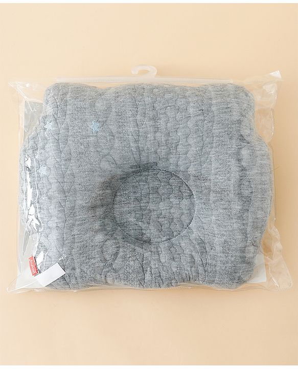 Babyhug Star Shaped Head Shaping Baby Pillow - Grey| Prevents Flat Head Syndrome| Soft & Breathable| Neck & Shoulder Support Pillow| Lightweight & Travel Friendly| 0-6 Months| New Born Gifting Option