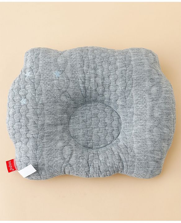 Babyhug Star Shaped Head Shaping Baby Pillow - Grey| Prevents Flat Head Syndrome| Soft & Breathable| Neck & Shoulder Support Pillow| Lightweight & Travel Friendly| 0-6 Months| New Born Gifting Option