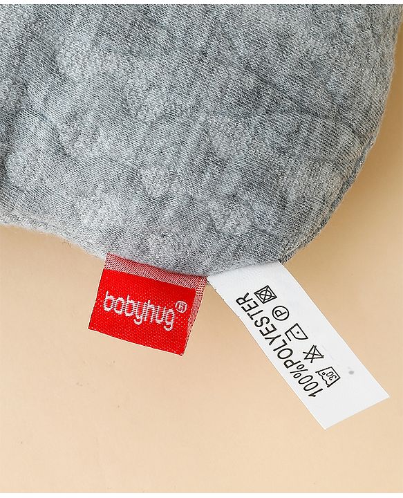 Babyhug Star Shaped Head Shaping Baby Pillow - Grey| Prevents Flat Head Syndrome| Soft & Breathable| Neck & Shoulder Support Pillow| Lightweight & Travel Friendly| 0-6 Months| New Born Gifting Option
