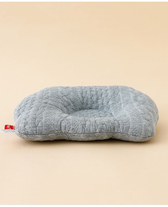 Babyhug Star Shaped Head Shaping Baby Pillow - Grey| Prevents Flat Head Syndrome| Soft & Breathable| Neck & Shoulder Support Pillow| Lightweight & Travel Friendly| 0-6 Months| New Born Gifting Option