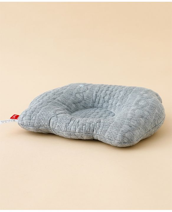Babyhug Star Shaped Head Shaping Baby Pillow - Grey| Prevents Flat Head Syndrome| Soft & Breathable| Neck & Shoulder Support Pillow| Lightweight & Travel Friendly| 0-6 Months| New Born Gifting Option