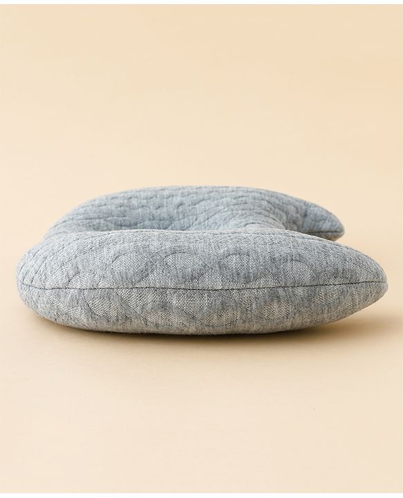 Babyhug Head Shaping Baby Pillow - Grey| Prevents Flat Head Syndrome| Soft & Breathable| Neck & Shoulder Support Pillow| Lightweight & Travel Friendly| 0-6 Months| New Born Gifting Option