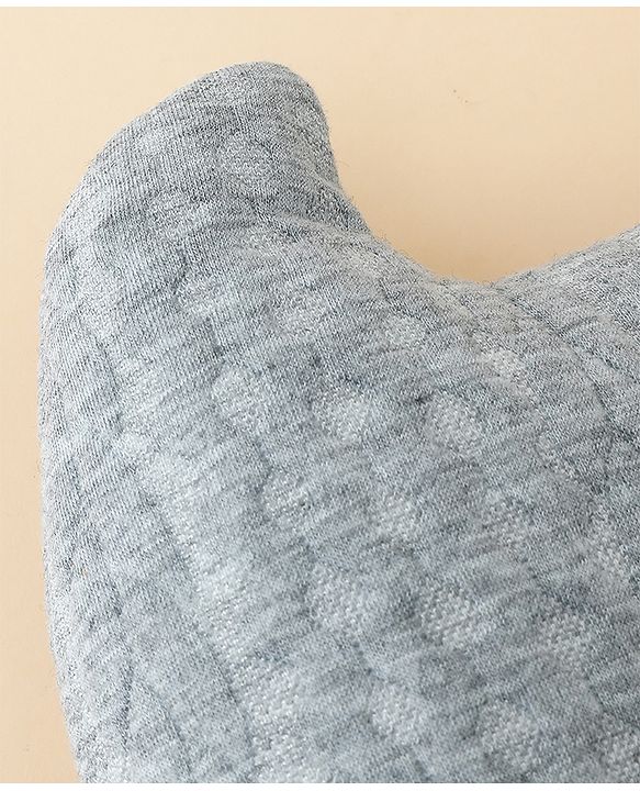 Babyhug Head Shaping Baby Pillow - Grey| Prevents Flat Head Syndrome| Soft & Breathable| Neck & Shoulder Support Pillow| Lightweight & Travel Friendly| 0-6 Months| New Born Gifting Option