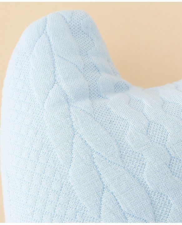 Babyhug Head Shaping Baby Pillow Prevents Flat Head Syndrome Soft & Breathable Neck & Shoulder Support Pillow Lightweight & Travel Friendly 0-6 Months New Born Gifting Option - Blue