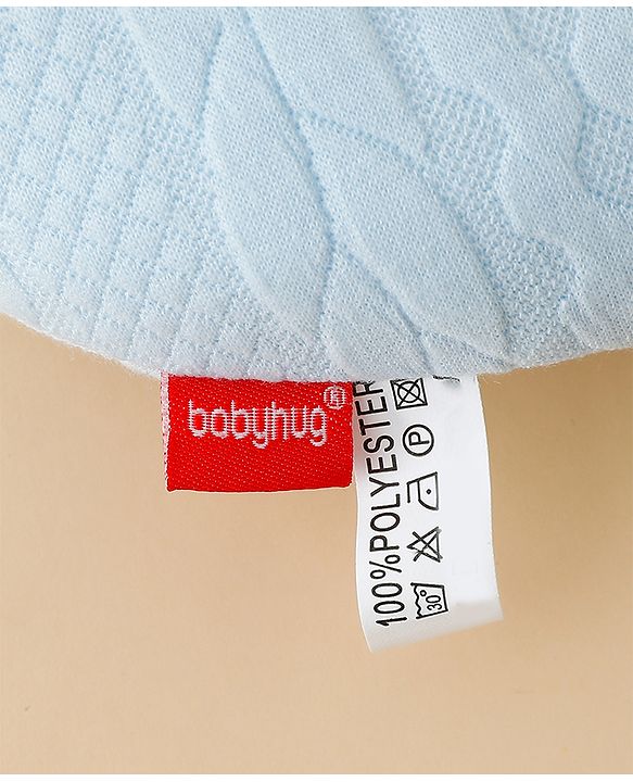 Babyhug Head Shaping Baby Pillow Prevents Flat Head Syndrome Soft & Breathable Neck & Shoulder Support Pillow Lightweight & Travel Friendly 0-6 Months New Born Gifting Option - Blue