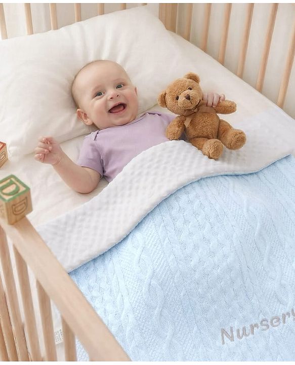 Babyhug Soft & Lightweight All-Season Baby Blanket Gentle & Breathable Durable & Machine Washable Ideal for 012 Months New Born Gifting Option Travel Friendly 100cm X 75cm -Blue