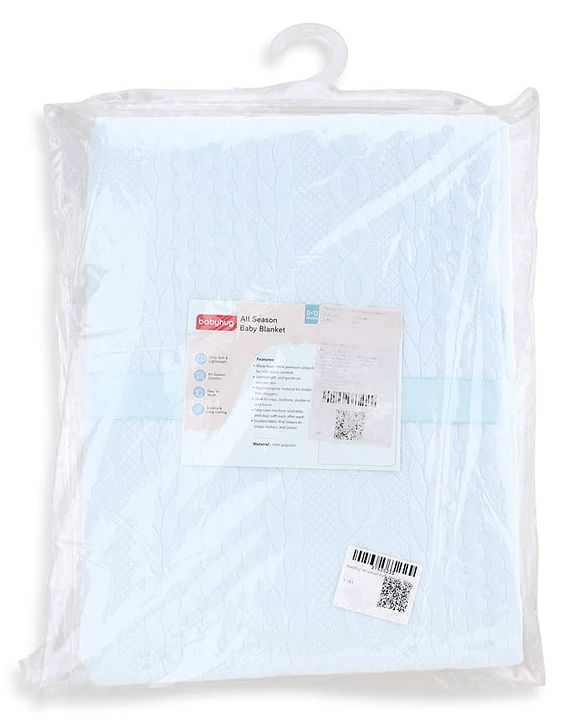 Babyhug Soft & Lightweight All-Season Baby Blanket Gentle & Breathable Durable & Machine Washable Ideal for 012 Months New Born Gifting Option Travel Friendly 100cm X 75cm -Blue