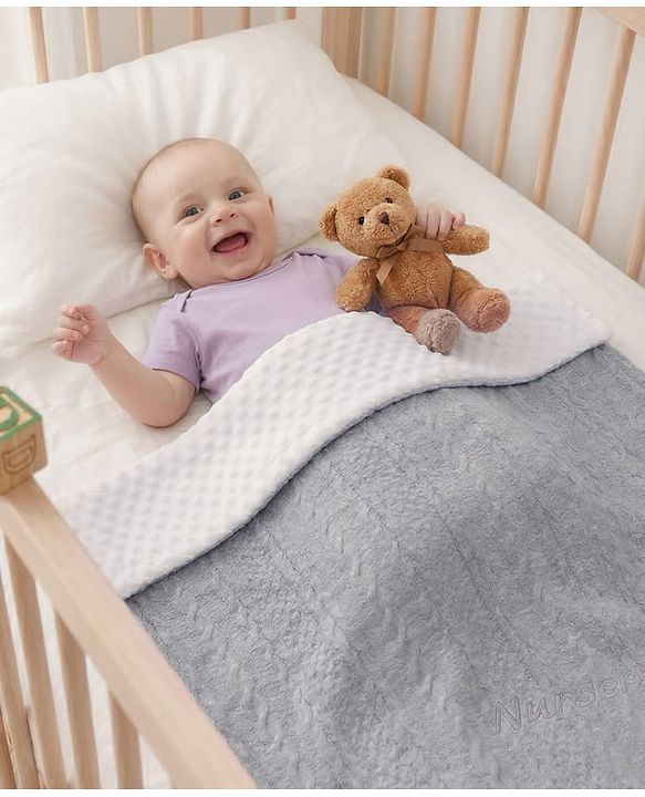 Babyhug Soft & Lightweight All-Season Baby Blanket Gentle & Breathable Durable & Machine Washable Ideal for 012 Months New Born Gifting Option Travel Friendly 100cm X 75cm  Grey
