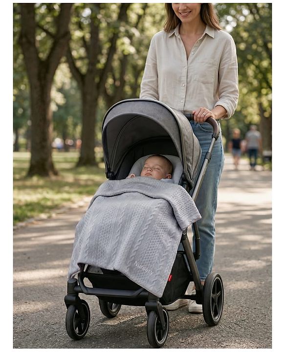 Babyhug Soft & Lightweight All-Season Baby Blanket Gentle & Breathable Durable & Machine Washable Ideal for 012 Months New Born Gifting Option Travel Friendly 100cm X 75cm  Grey