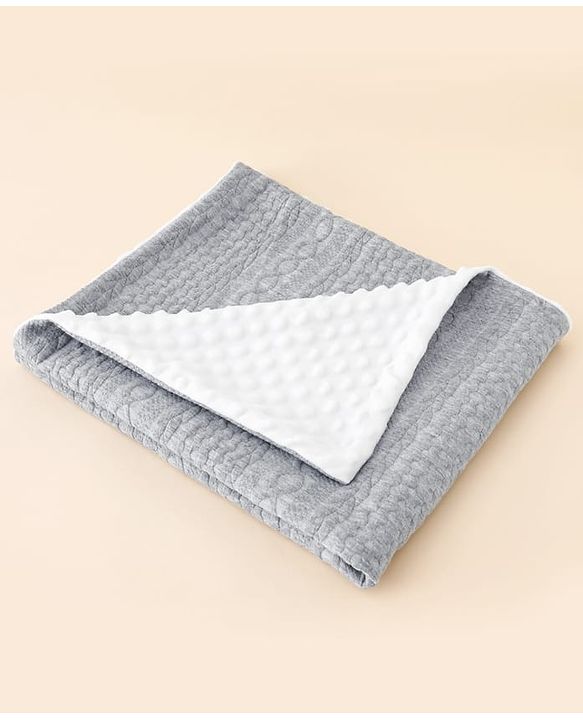 Babyhug Soft & Lightweight All-Season Baby Blanket Gentle & Breathable Durable & Machine Washable Ideal for 012 Months New Born Gifting Option Travel Friendly 100cm X 75cm  Grey