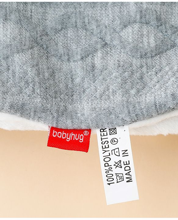 Babyhug Soft & Lightweight All-Season Baby Blanket Gentle & Breathable Durable & Machine Washable Ideal for 012 Months New Born Gifting Option Travel Friendly 100cm X 75cm  Grey