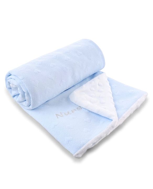Babyhug All-Season Heart Embossed Baby Blanket Soft & Lightweight Gentle & Breathable Durable & Machine Washable Ideal for 012 Months New Born Gifting Option Travel Friendly 100cm X 75cm  Blue