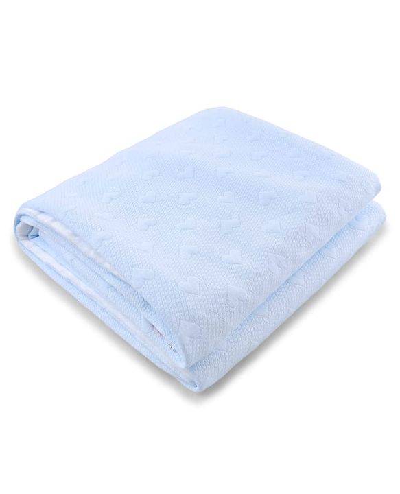 Babyhug All-Season Heart Embossed Baby Blanket Soft & Lightweight Gentle & Breathable Durable & Machine Washable Ideal for 012 Months New Born Gifting Option Travel Friendly 100cm X 75cm  Blue