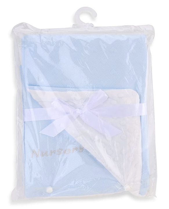 Babyhug All-Season Heart Embossed Baby Blanket Soft & Lightweight Gentle & Breathable Durable & Machine Washable Ideal for 012 Months New Born Gifting Option Travel Friendly 100cm X 75cm  Blue