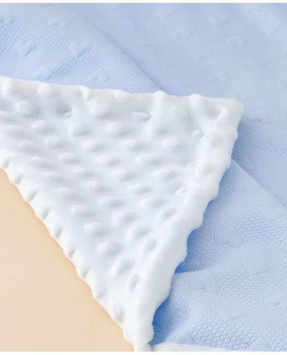 Babyhug All-Season Heart Embossed Baby Blanket Soft & Lightweight Gentle & Breathable Durable & Machine Washable Ideal for 012 Months New Born Gifting Option Travel Friendly 100cm X 75cm  Blue