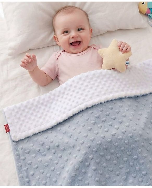 Babyhug All-Season Heart Embossed Baby Blanket - Grey| Soft & Lightweight| Gentle & Breathable| Durable & Machine Washable| Ideal for 012 Months| New Born Gifting Option| Travel Friendly|100cm X 75cm