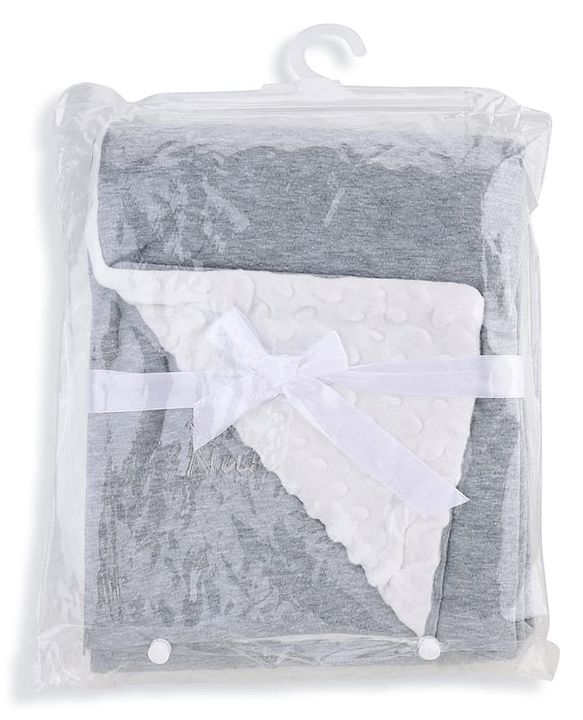 Babyhug All-Season Heart Embossed Baby Blanket - Grey| Soft & Lightweight| Gentle & Breathable| Durable & Machine Washable| Ideal for 012 Months| New Born Gifting Option| Travel Friendly|100cm X 75cm