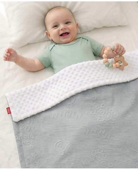 Babyhug Soft & Lightweight All-Season Baby Blanket Gentle & Breathable Durable & Machine Washable Ideal for 012 Months New Born Gifting Option Travel Friendly 100cm X 75cm   Grey