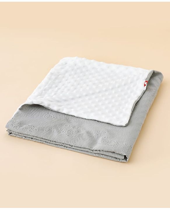 Babyhug Soft & Lightweight All-Season Baby Blanket Gentle & Breathable Durable & Machine Washable Ideal for 012 Months New Born Gifting Option Travel Friendly 100cm X 75cm   Grey