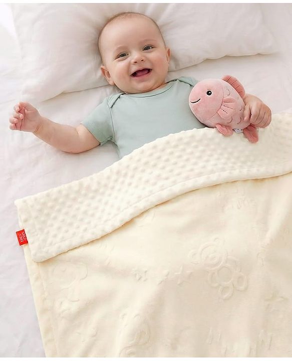Babyhug All-Season Teddy Embossed Baby Blanket  Soft & Lightweight Gentle & Breathable Durable & Machine Washable| Ideal for 012 Months New Born Gifting Option Travel Friendly 100cm X 75cm  Beige