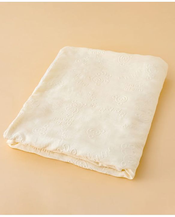 Babyhug All-Season Teddy Embossed Baby Blanket  Soft & Lightweight Gentle & Breathable Durable & Machine Washable| Ideal for 012 Months New Born Gifting Option Travel Friendly 100cm X 75cm  Beige