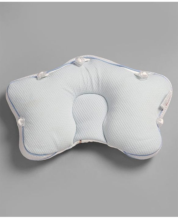Babyhug Star Shaped Head Support Pillow -Blue|Soft Breathable Cotton Fabric| Ergonomic Head Support| Magical Land Print| Infant Pillow| Lightweight Travel Friendly| Prevents Flat Head| Washable Cover