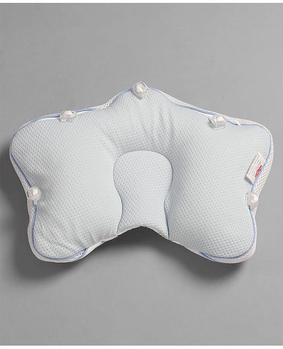 Babyhug Star Shaped Head Support Pillow -Blue|Soft Breathable Cotton Fabric| Ergonomic Head Support| Magical Land Print| Infant Pillow| Lightweight Travel Friendly| Prevents Flat Head| Washable Cover