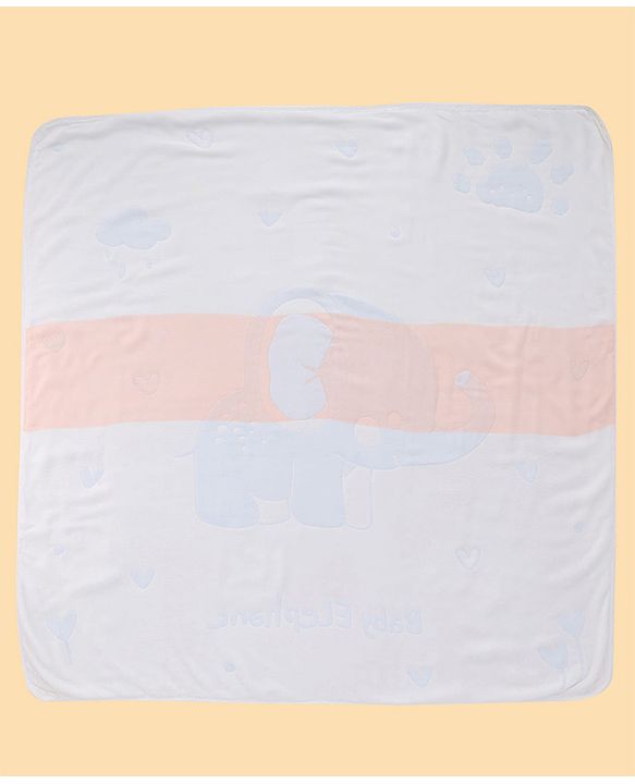 Babyhug 100% Pure Bamboo Baby Blanket Cute baby Elephant Print 6 Layer Quilting| Ultra Soft & Light Weight (520g) Breathable & Absorbent 0-24 Months New Born Essential - Blue